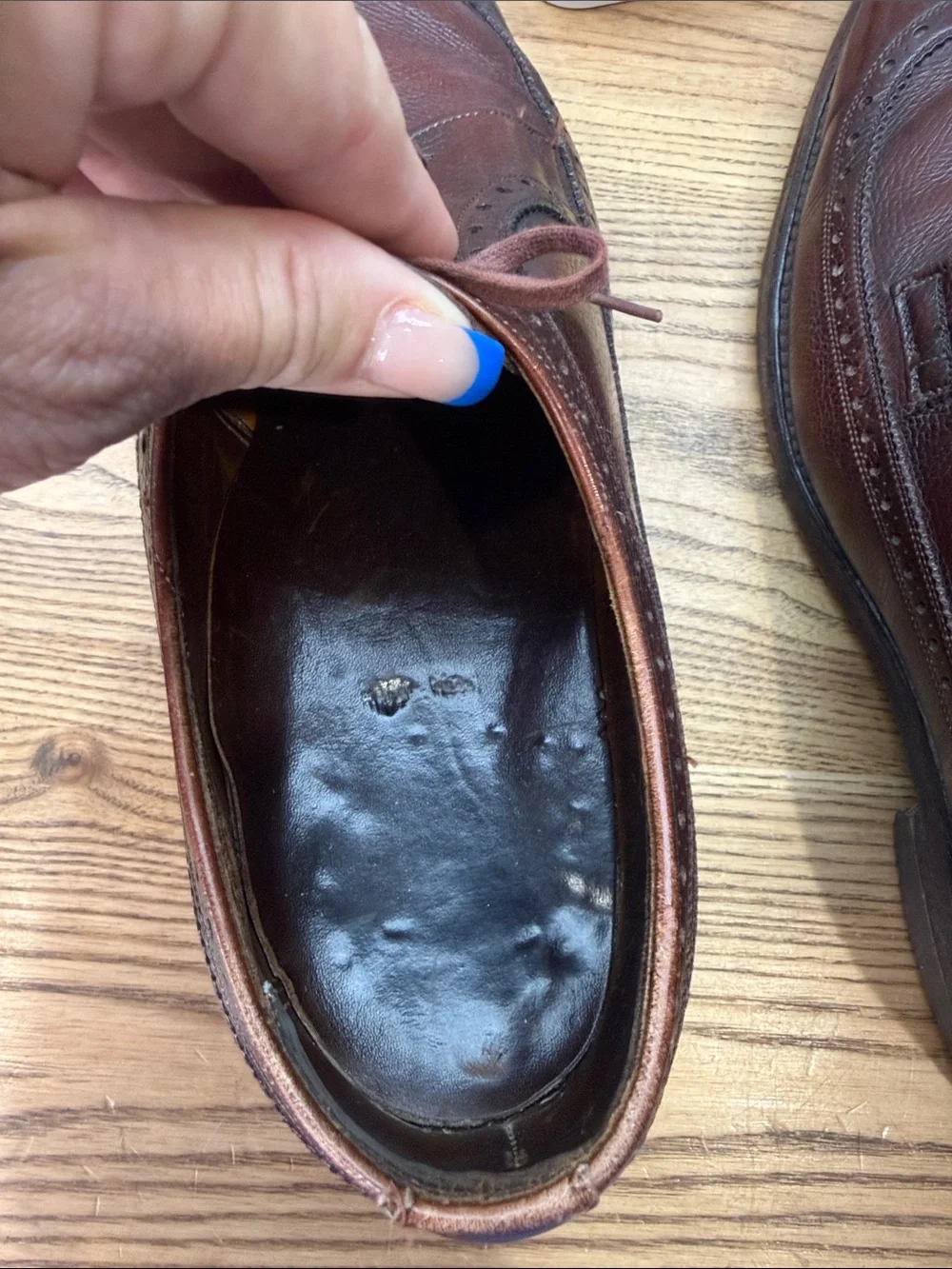 VTG Florsheim Royal Imperial Black Burgundy Leather Wingtip Dress Shoes Mens 12D